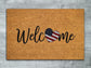 Welcome USA Doormat, USA Flag Hearth Mat, Patriotic Door Mats, Funny Doormat, Patriotic Flag Welcome Mats, US Flag Coir Doormat