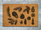 Welcome Spruce Cone Door Mats, Spruce Cones Welcome Coir Door Mats, Spruce ConeS Funny Doormat, Welcome Outdoor Coir Mat