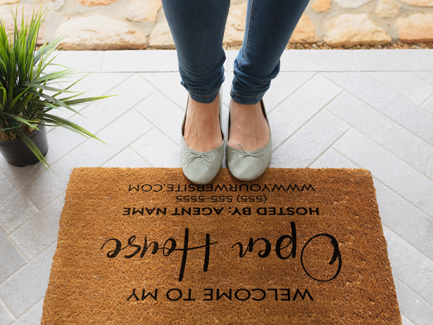 Open House, Open House Coir Door Mat, Front Door Mat, Outdoor Mats, Funny Doormat, Welcome Mats, Coir Mats s-1111-OH