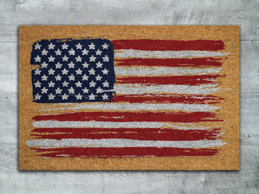 USA Flag Patriotic  Door Mats, Funny Doormat, USA Flag Welcome Mats, US Flag Coir Doormat