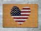 USA Flag Hearth, Patriotic  Door Mats, Funny Doormat, USA Flag Welcome Mats, US Flag Coir Doormat