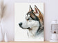 Husky Print, Canvas Husky Print, Watercolor Siberian Husky Art Paper Print, Home Decor Siberian Husky Print 1