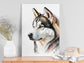 Husky Print, Canvas Husky Print, Watercolor Siberian Husky Art Paper Print, Home Decor Siberian Husky Print 2