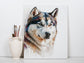 Husky Print, Canvas Husky Print, Watercolor Siberian Husky Art Paper Print, Home Decor Siberian Husky Print 3