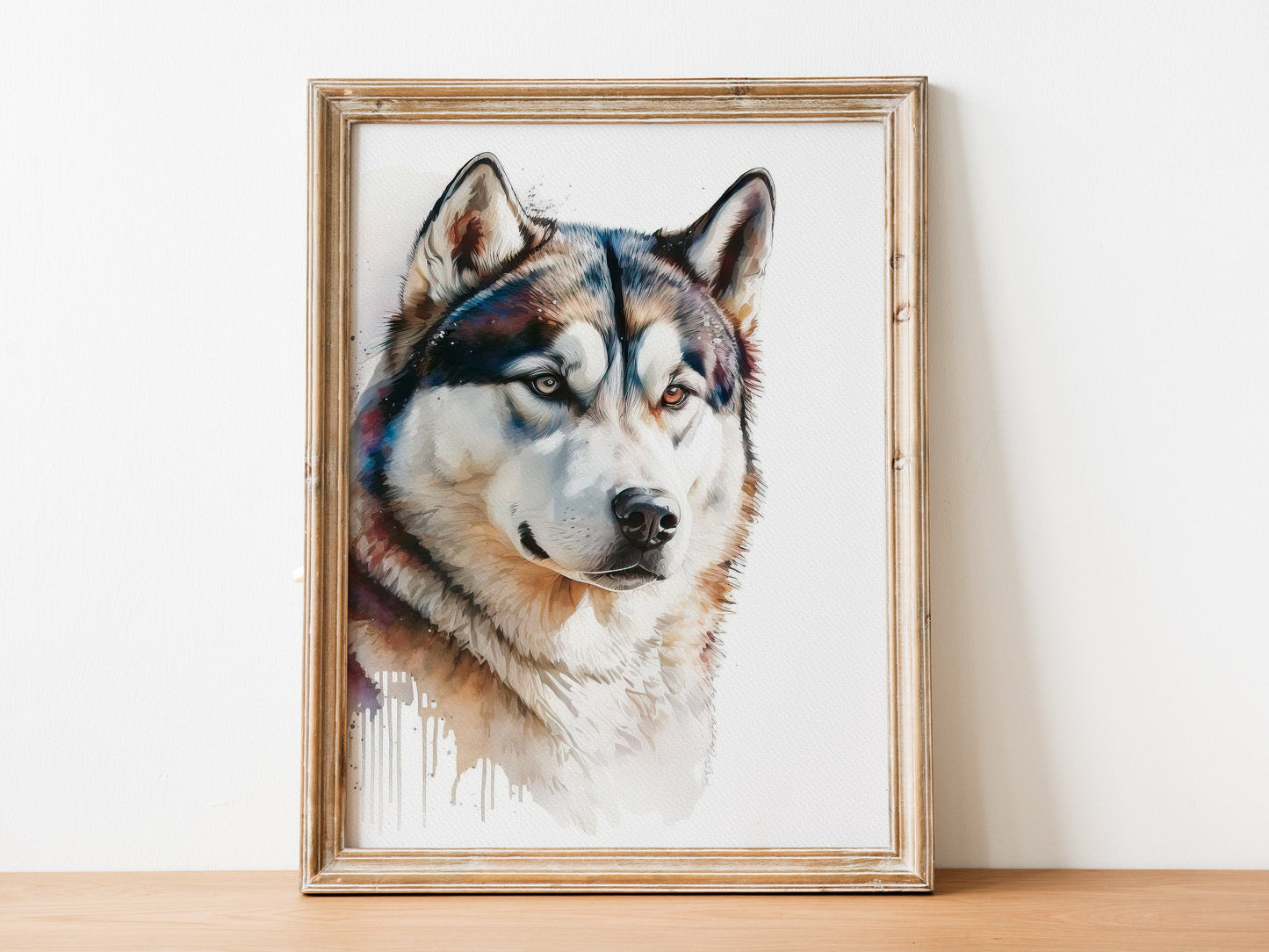 Husky Print, Canvas Husky Print, Watercolor Siberian Husky Art Paper Print, Home Decor Siberian Husky Print 3