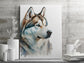 Husky Print, Canvas Husky Print, Watercolor Siberian Husky Art Paper Print, Home Decor Siberian Husky Print 4