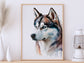 Husky Print, Canvas Husky Print, Watercolor Siberian Husky Art Paper Print, Home Decor Siberian Husky Print 5