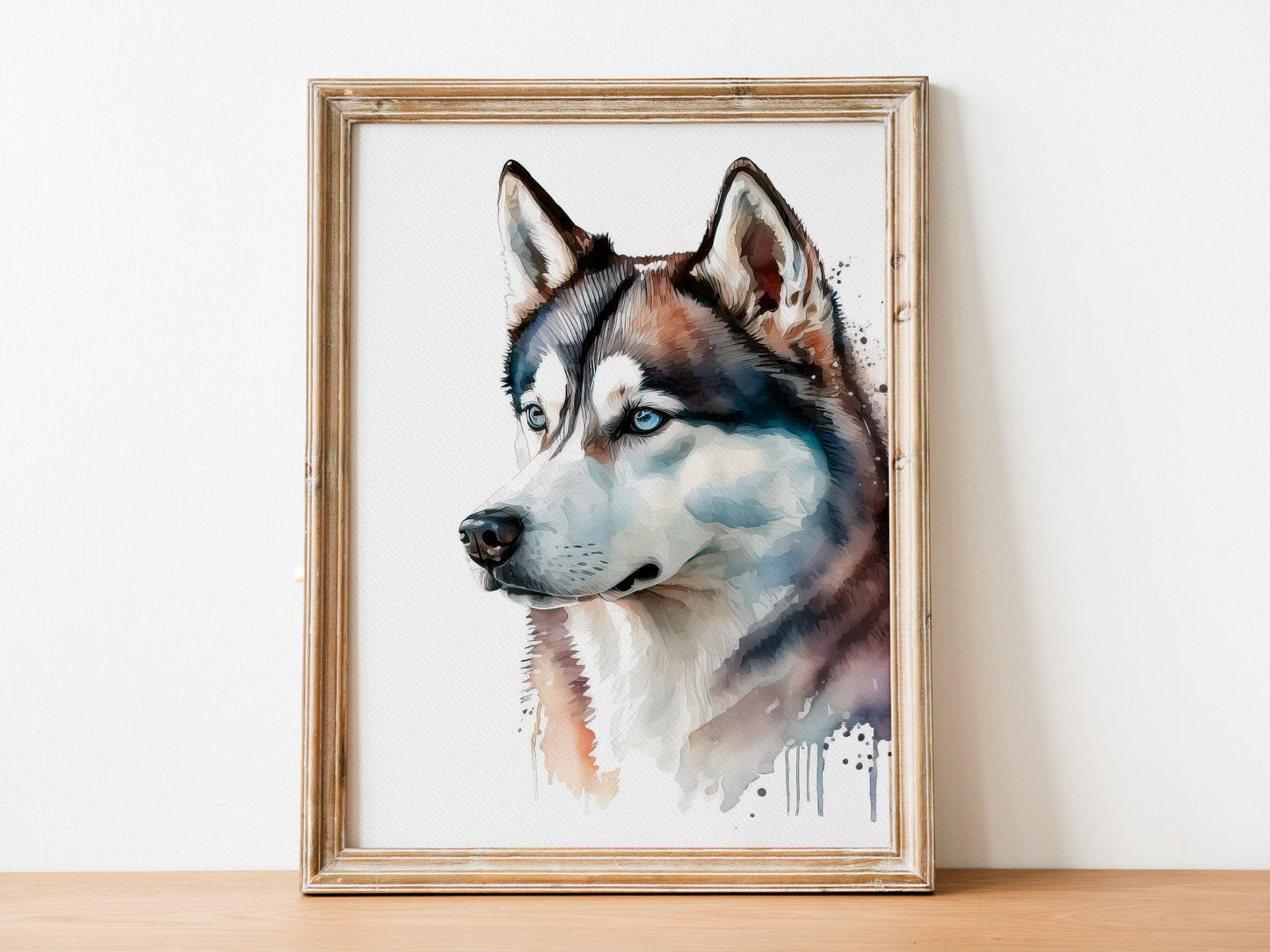 Husky Print, Canvas Husky Print, Watercolor Siberian Husky Art Paper Print, Home Decor Siberian Husky Print 5