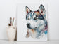 Husky Print, Canvas Husky Print, Watercolor Siberian Husky Art Paper Print, Home Decor Siberian Husky Print 8