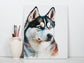 Husky Print, Canvas Husky Print, Watercolor Siberian Husky Art Paper Print, Home Decor Siberian Husky Print 9