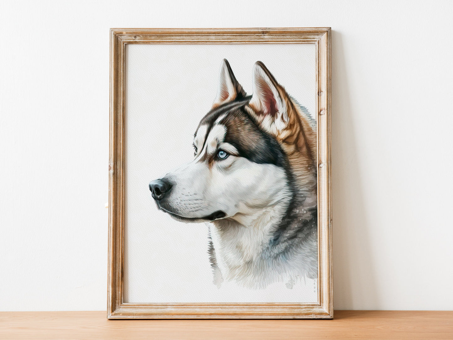 Husky Print, Canvas Husky Print, Watercolor Siberian Husky Art Paper Print, Home Decor Siberian Husky Print 1