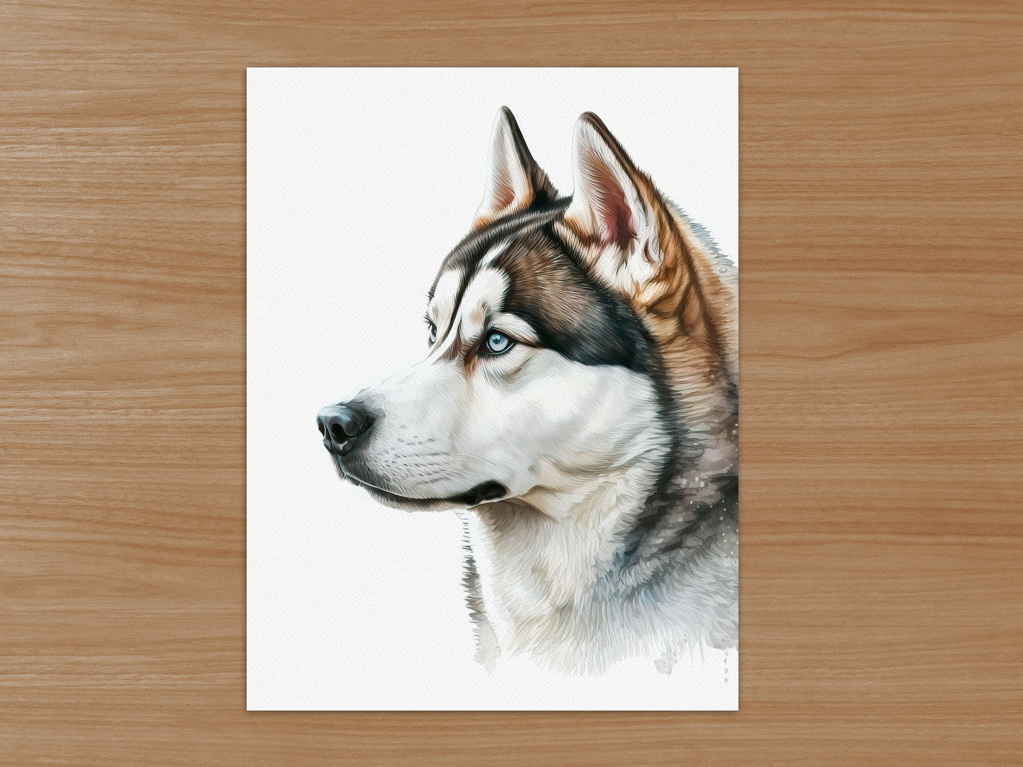 Husky Print, Canvas Husky Print, Watercolor Siberian Husky Art Paper Print, Home Decor Siberian Husky Print 1