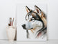 Husky Print, Canvas Husky Print, Watercolor Siberian Husky Art Paper Print, Home Decor Siberian Husky Print 2