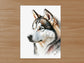 Husky Print, Canvas Husky Print, Watercolor Siberian Husky Art Paper Print, Home Decor Siberian Husky Print 2