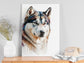 Husky Print, Canvas Husky Print, Watercolor Siberian Husky Art Paper Print, Home Decor Siberian Husky Print 3
