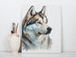 Husky Print, Canvas Husky Print, Watercolor Siberian Husky Art Paper Print, Home Decor Siberian Husky Print 4