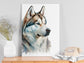 Husky Print, Canvas Husky Print, Watercolor Siberian Husky Art Paper Print, Home Decor Siberian Husky Print 4