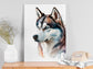 Husky Print, Canvas Husky Print, Watercolor Siberian Husky Art Paper Print, Home Decor Siberian Husky Print 5