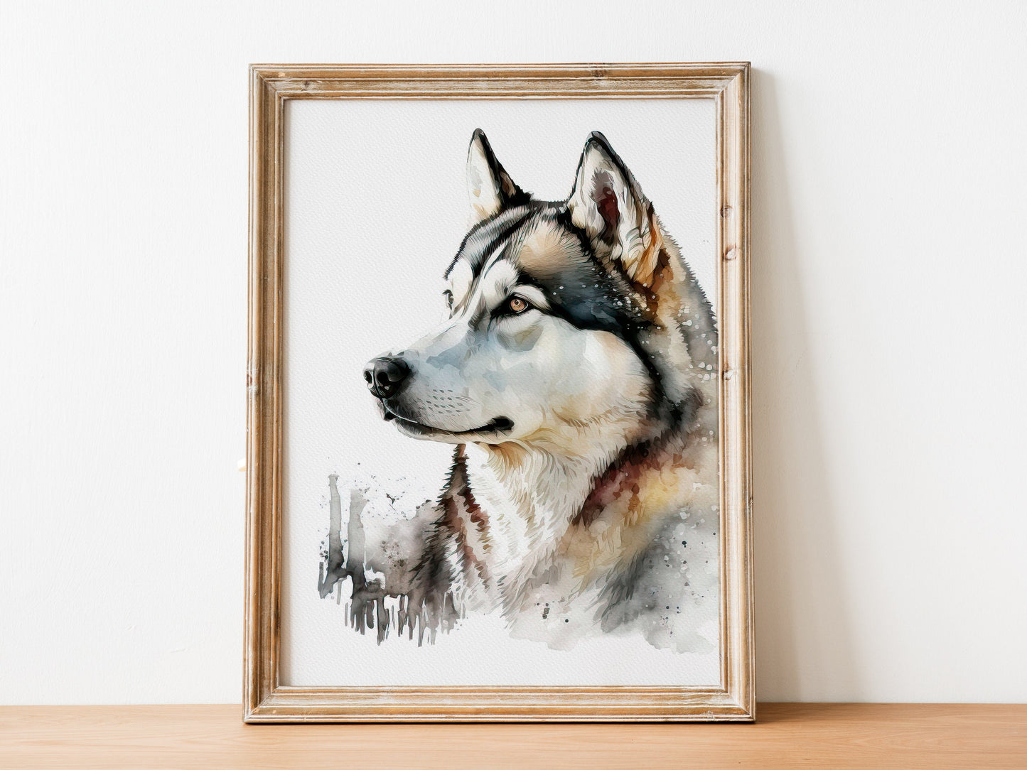 Husky Print, Canvas Husky Print, Watercolor Siberian Husky Art Paper Print, Home Decor Siberian Husky Print 5