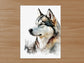 Husky Print, Canvas Husky Print, Watercolor Siberian Husky Art Paper Print, Home Decor Siberian Husky Print 5