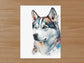 Husky Print, Canvas Husky Print, Watercolor Siberian Husky Art Paper Print, Home Decor Siberian Husky Print 8