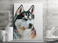 Husky Print, Canvas Husky Print, Watercolor Siberian Husky Art Paper Print, Home Decor Siberian Husky Print 9