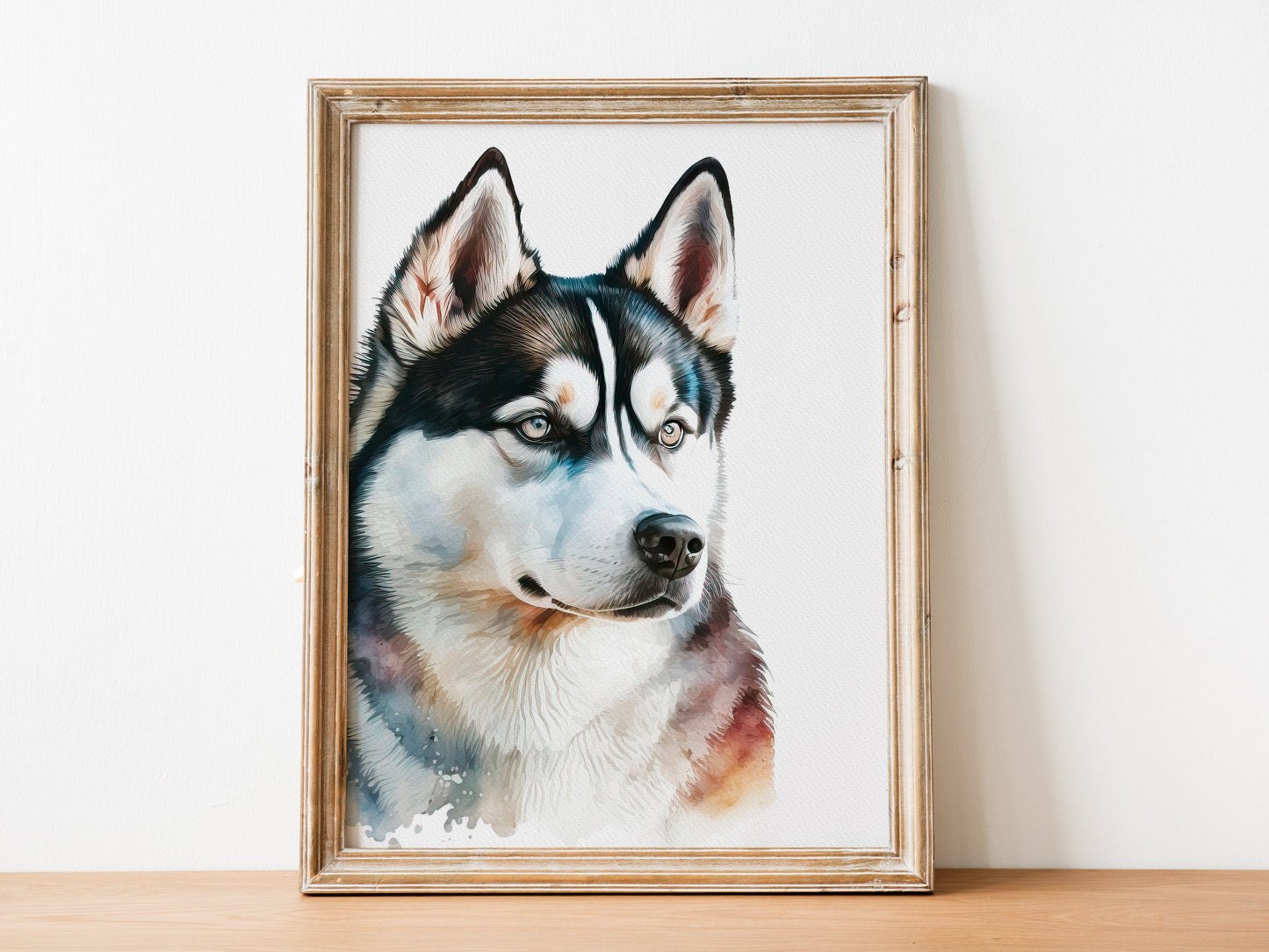 Husky Print, Canvas Husky Print, Watercolor Siberian Husky Art Paper Print, Home Decor Siberian Husky Print 9