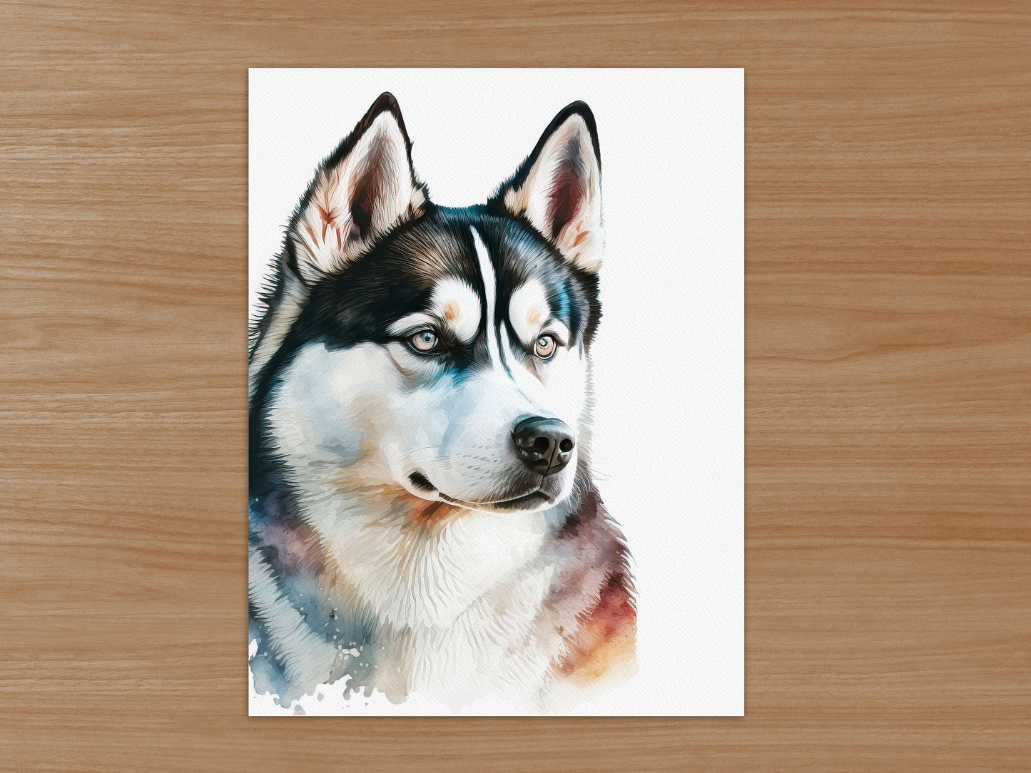 Husky Print, Canvas Husky Print, Watercolor Siberian Husky Art Paper Print, Home Decor Siberian Husky Print 9