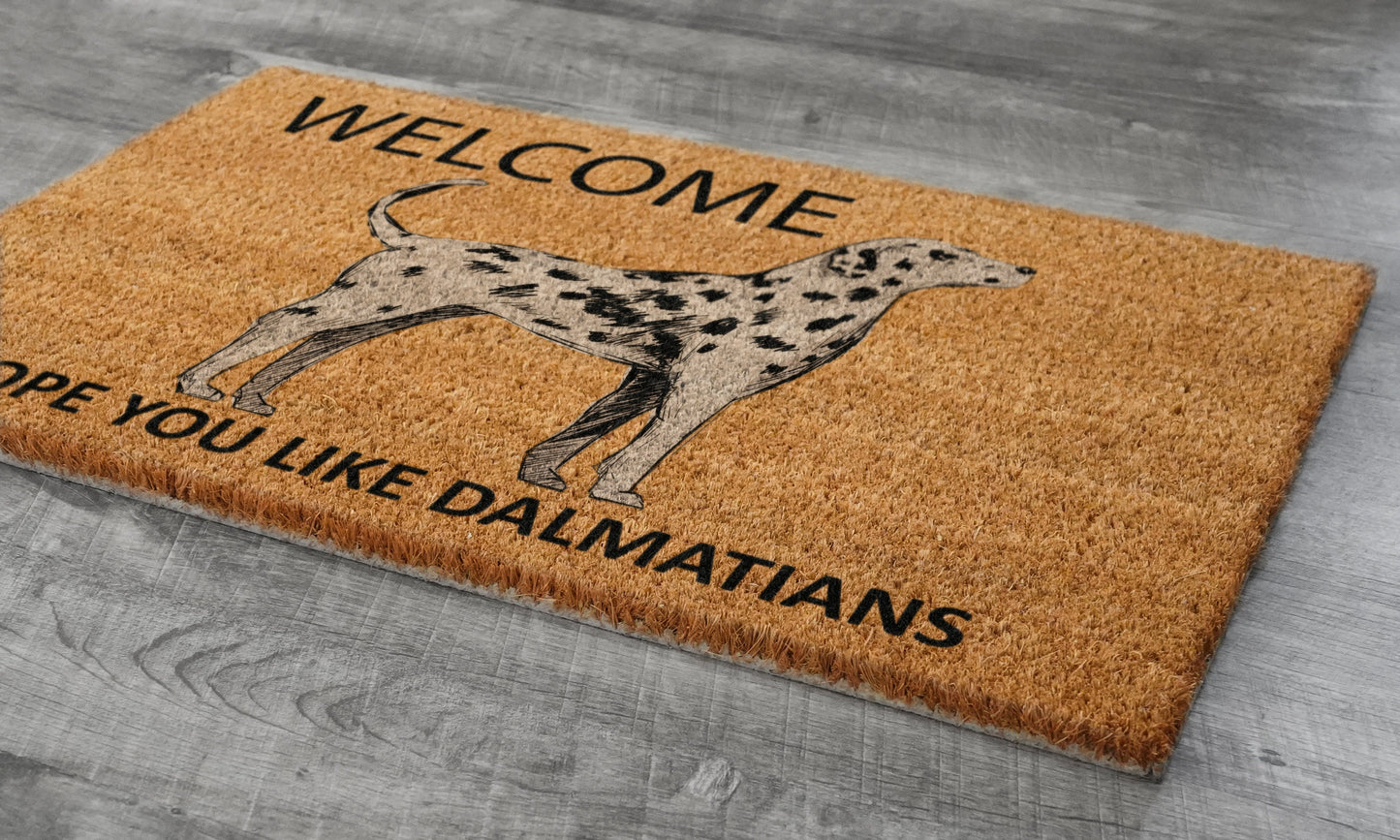 Dalmatians Door Mat, Welcome Hope You Like Dalmatians, Welcome Doormats, New Home Gift, Wedding Gift Doormat, Welcome Mat