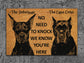 Cane Corso and Doberman Door Mat,  Funny We Know You ARE Here Door Mats, Cane Corso Doormat, Doberman Coir Mat, Cane Corso Welcome Mats