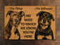 The Rottweiler and Pitbull Door Mat, We Know You ARE Here Rottweilers Dog Breed Door Mats, Funny Pitbull  Doormat, Welcome Mats