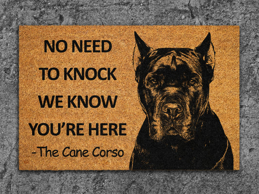 Cane Corso Door Mat,  Funny We Know You ARE Here Door Mats, Cane Corso Doormat, Cane Corso Coir Mat, Cane Corso Mat, Cane Corso Welcome Mats